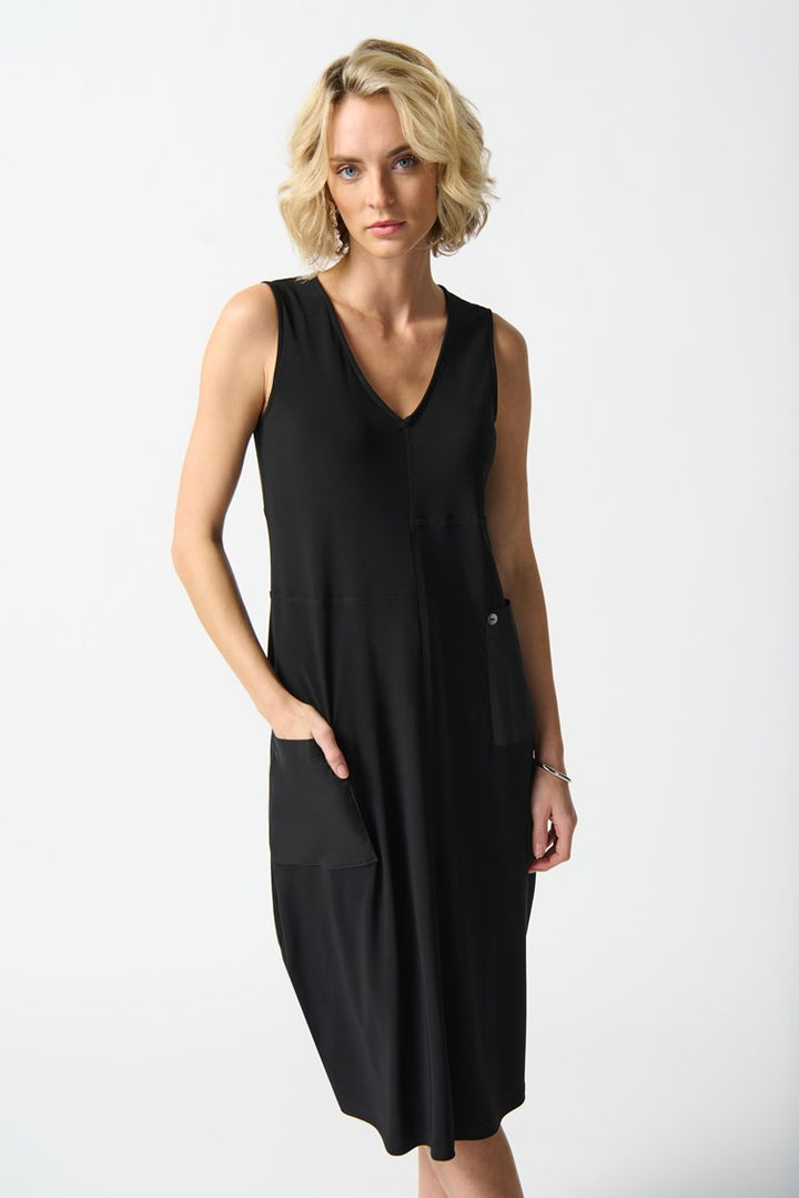 Cocoon Sleeveless Dress, Black