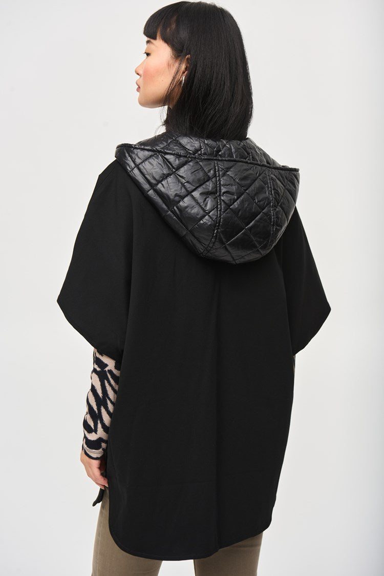 Reverie Reversible Hooded Cape, Black