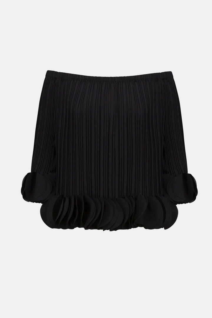 Georgette Off The Shoulder Pleated Top