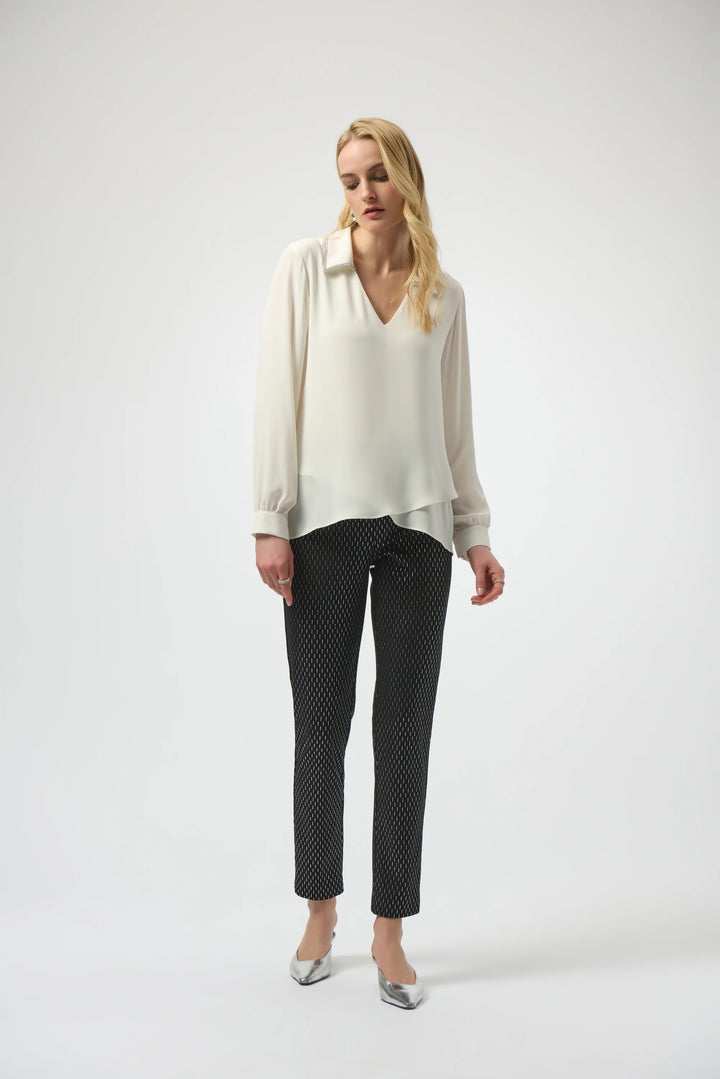 Foil Flecked Slim Fit Pants