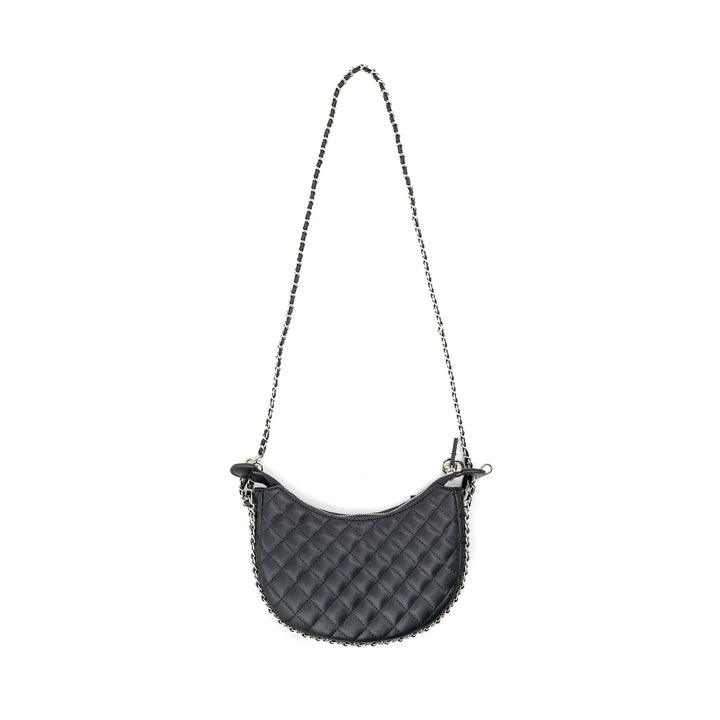 Milan Quilted Chain Crossbody Bag, Black