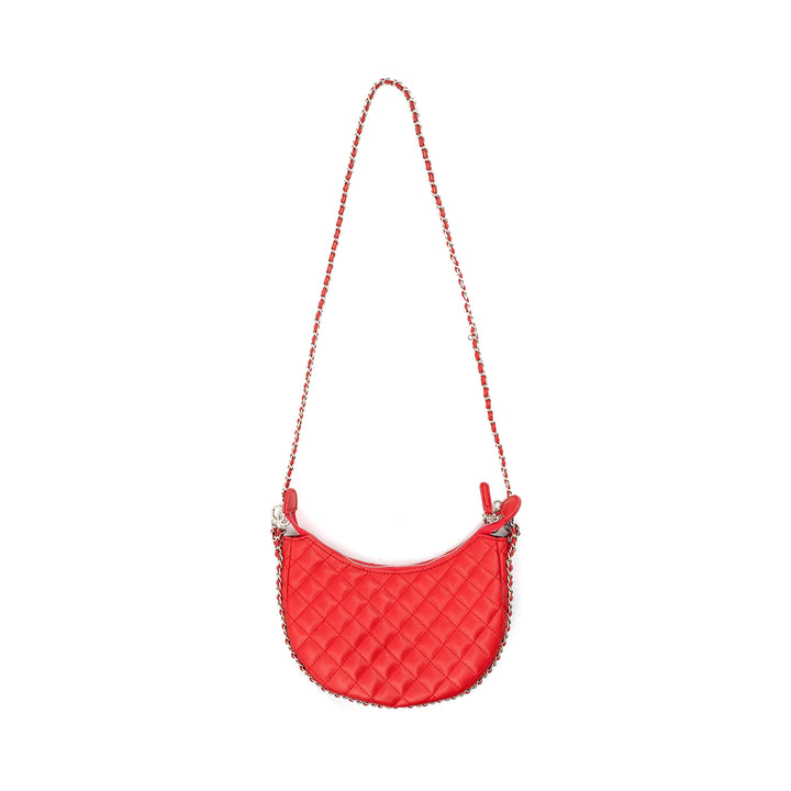 Milan Quilted Chain Crossbody Bag, Red