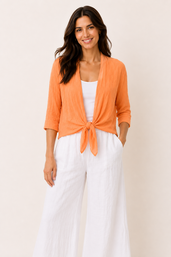 Crinkle Tie Cardigan
