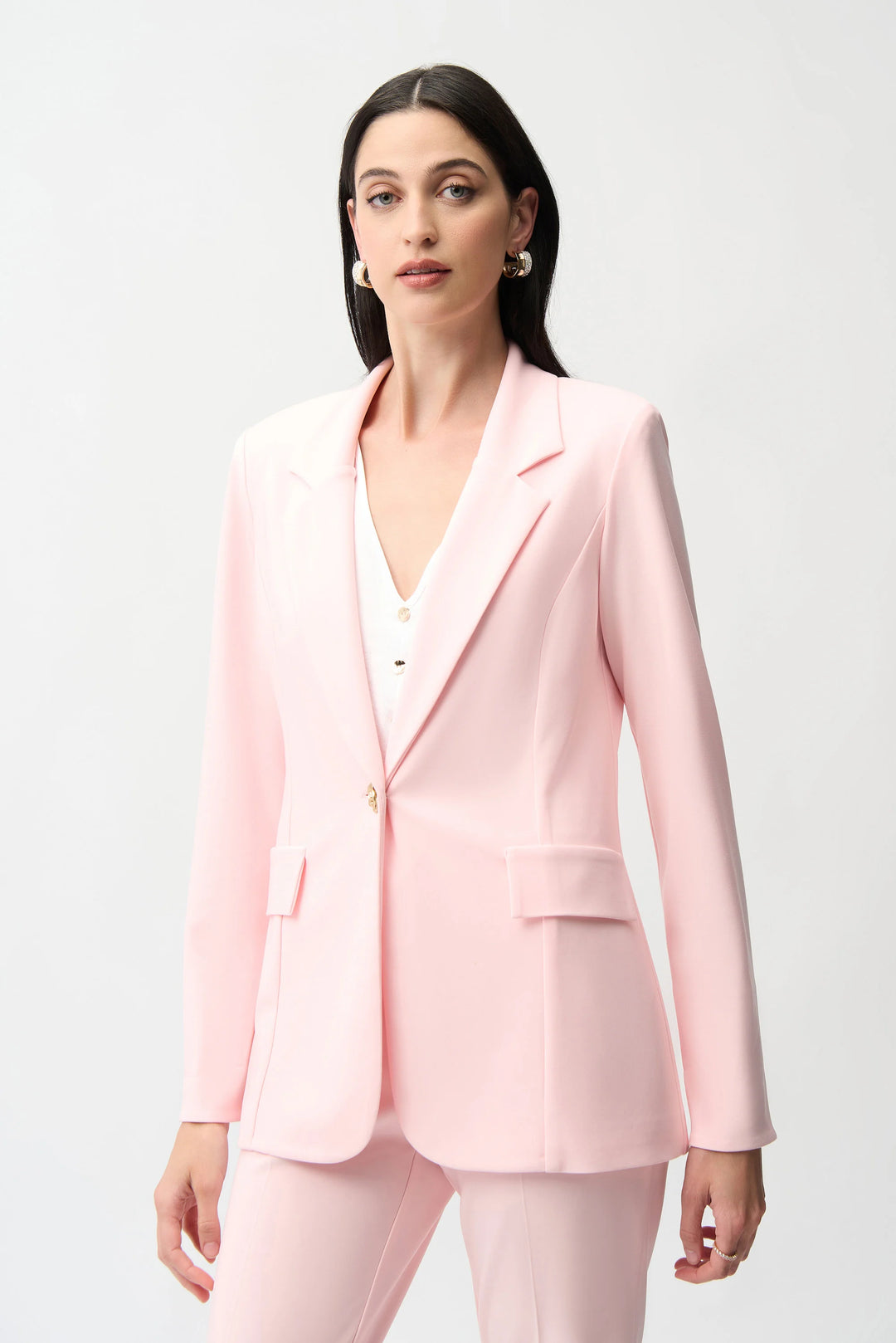 Petal Pink Silky Knit Blazer