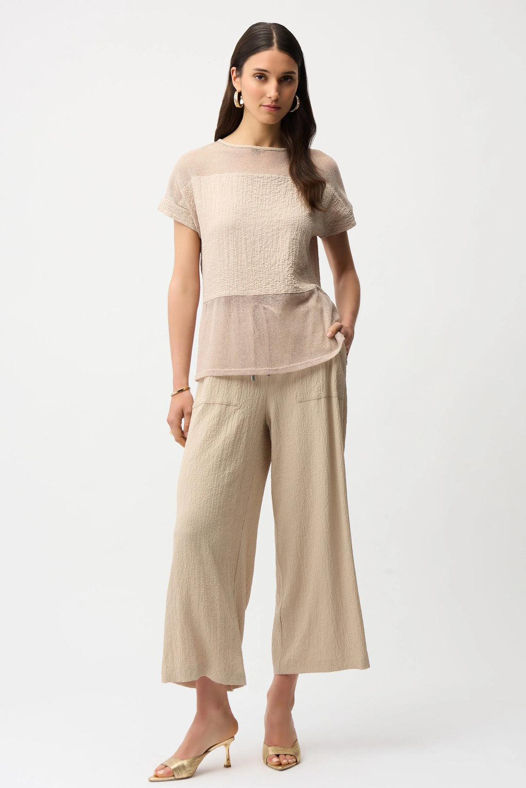 Parchment Mesh Boxy Top
