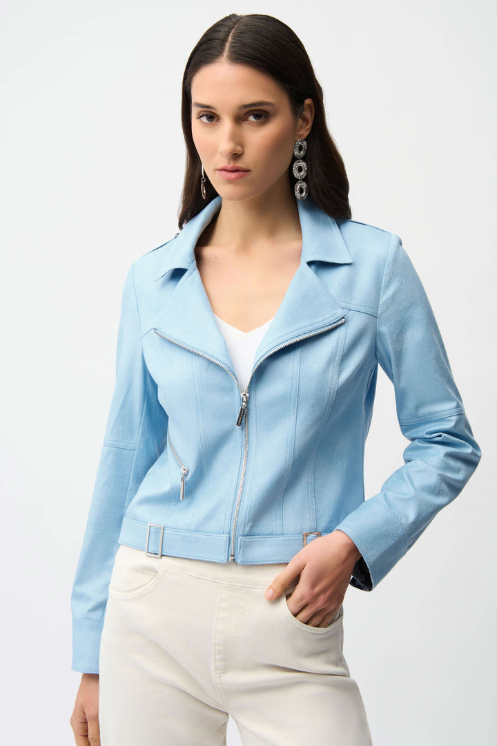 Sutton Suede Jacket, Sky Blue