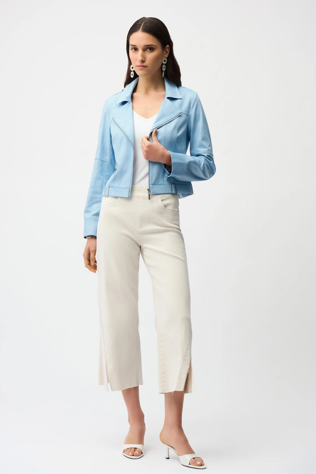 Sutton Suede Jacket, Sky Blue