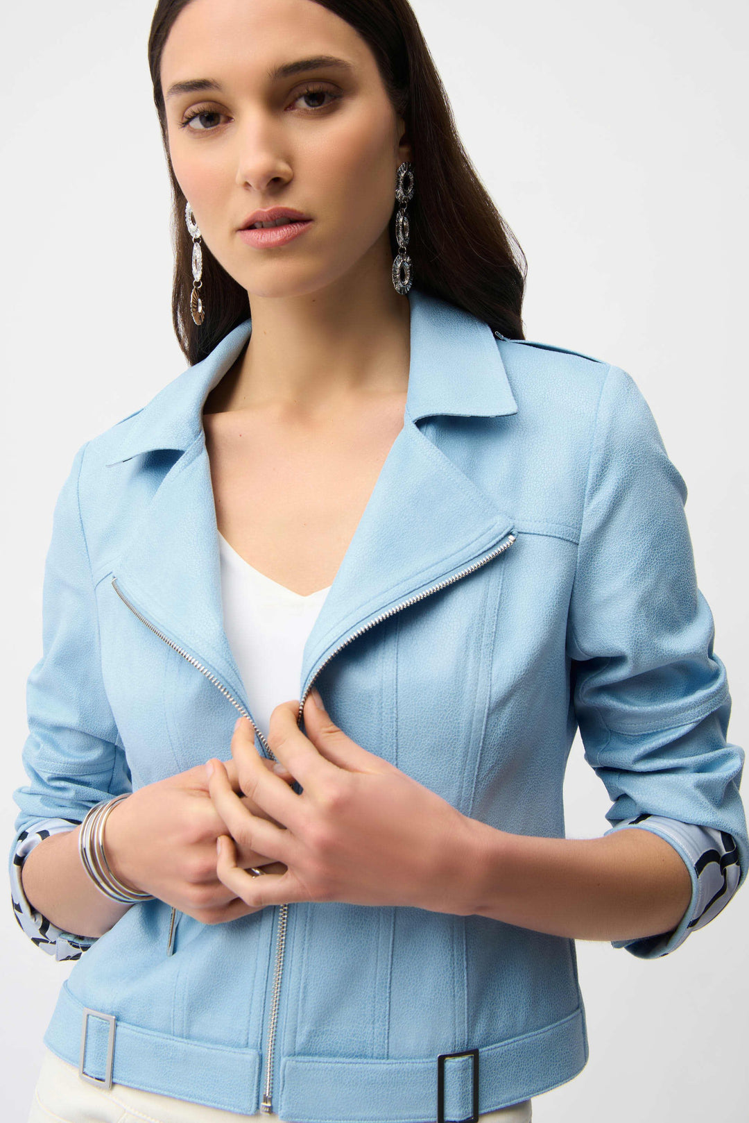 Sutton Suede Jacket, Sky Blue
