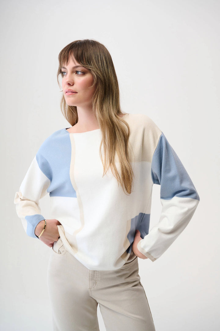 Chambray Skies Color Block Sweater
