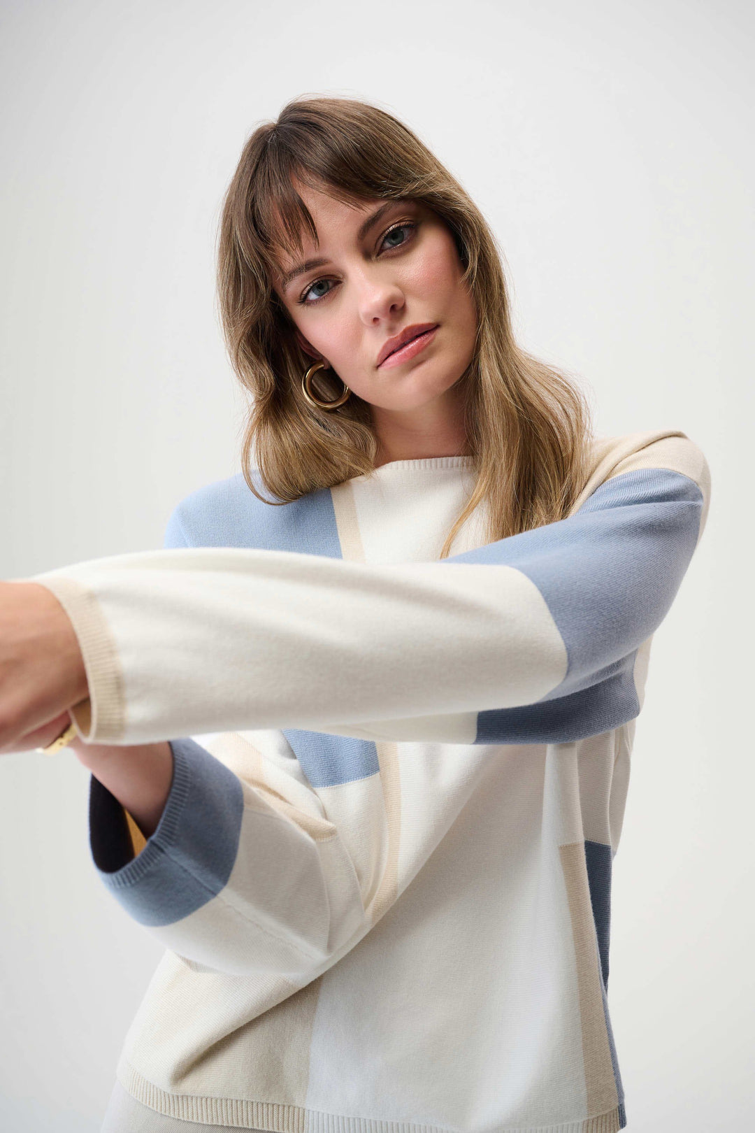 Chambray Skies Color Block Sweater