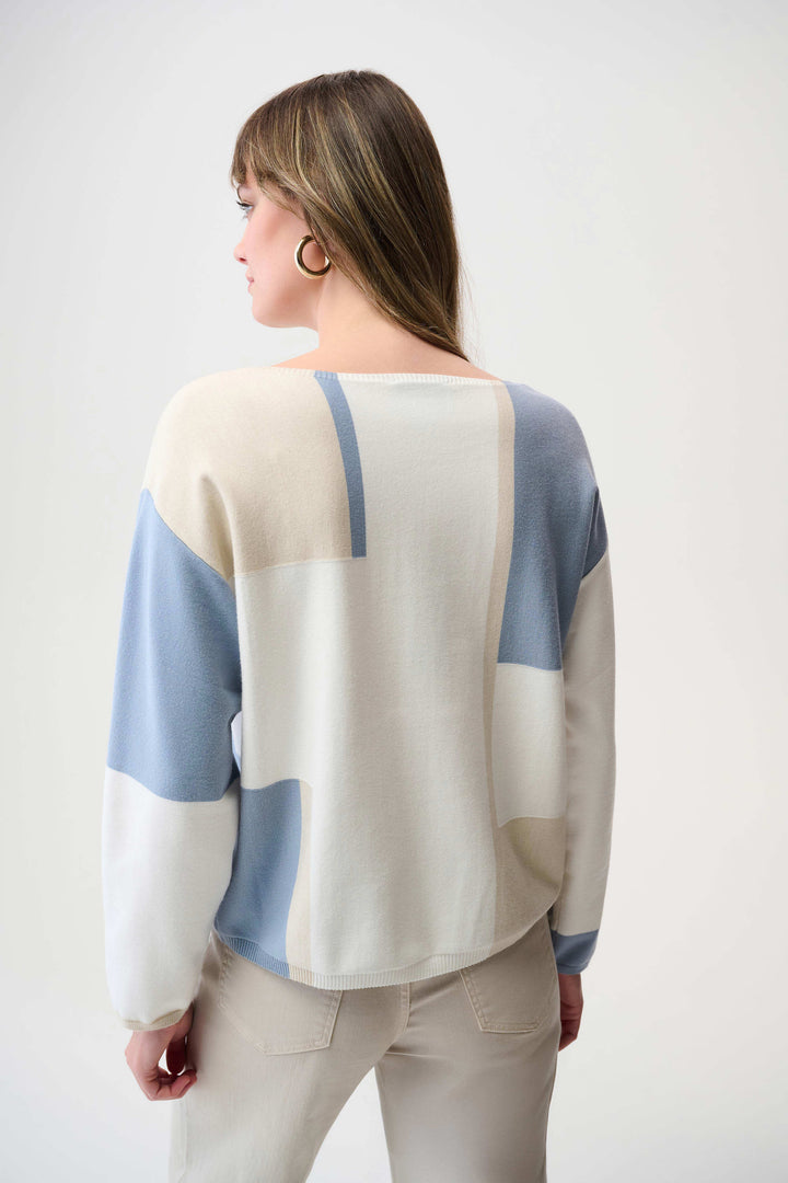 Chambray Skies Color Block Sweater
