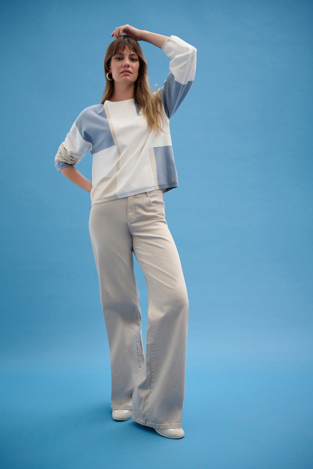 Chambray Skies Color Block Sweater