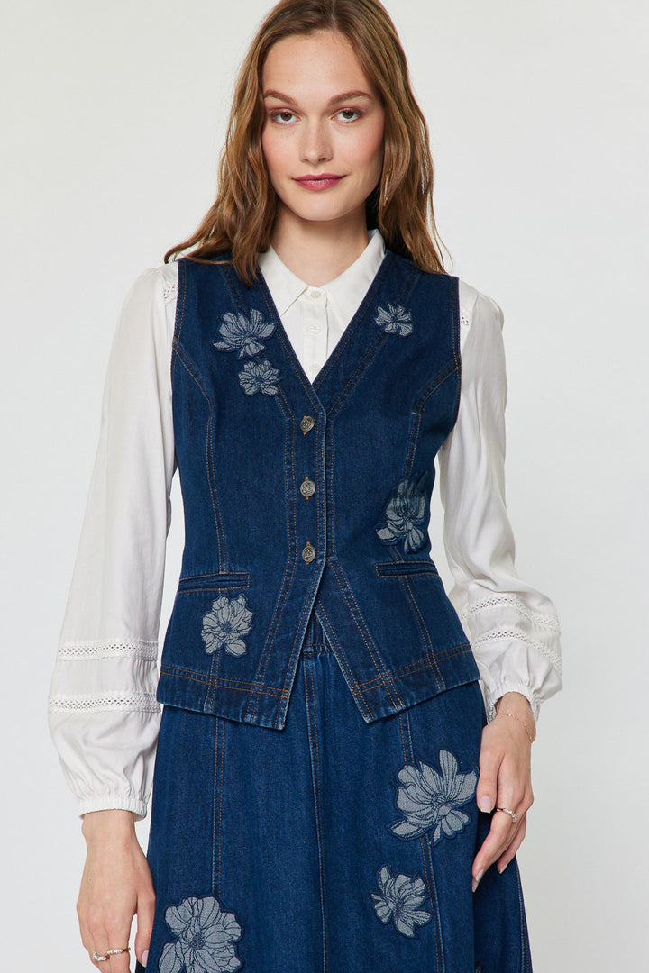 Indigo Garden Denim Vest