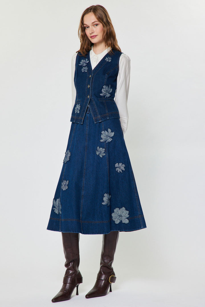 Indigo Garden Denim Vest