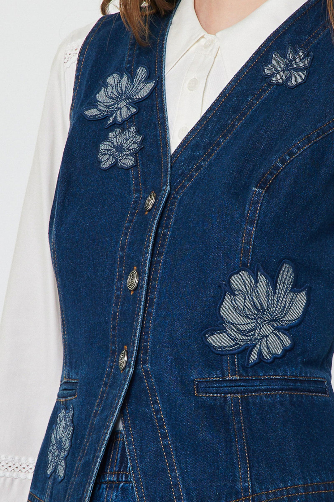 Indigo Garden Denim Vest