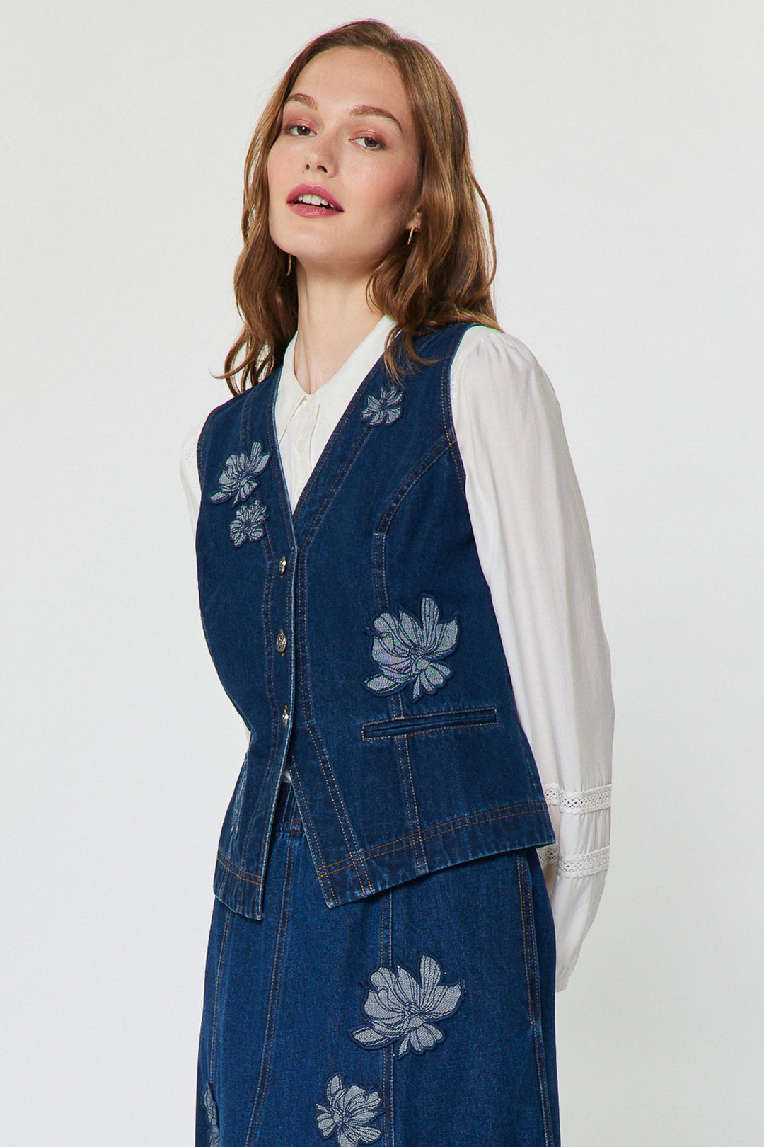Indigo Garden Denim Vest