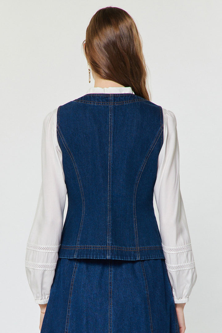 Indigo Garden Denim Vest