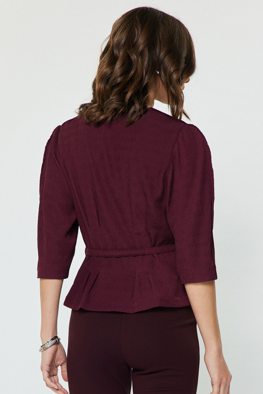 Bordeaux Belted Blouse