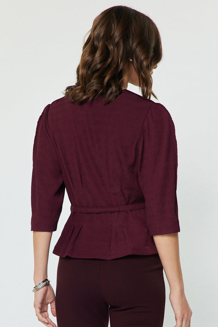 Bordeaux Belted Blouse