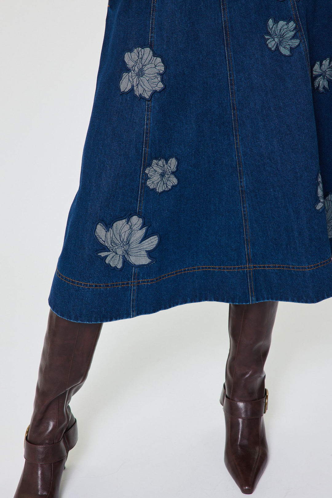 Indigo Garden Midi Skirt