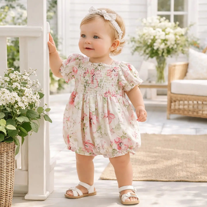 Blush Bouquet Smocked Romper