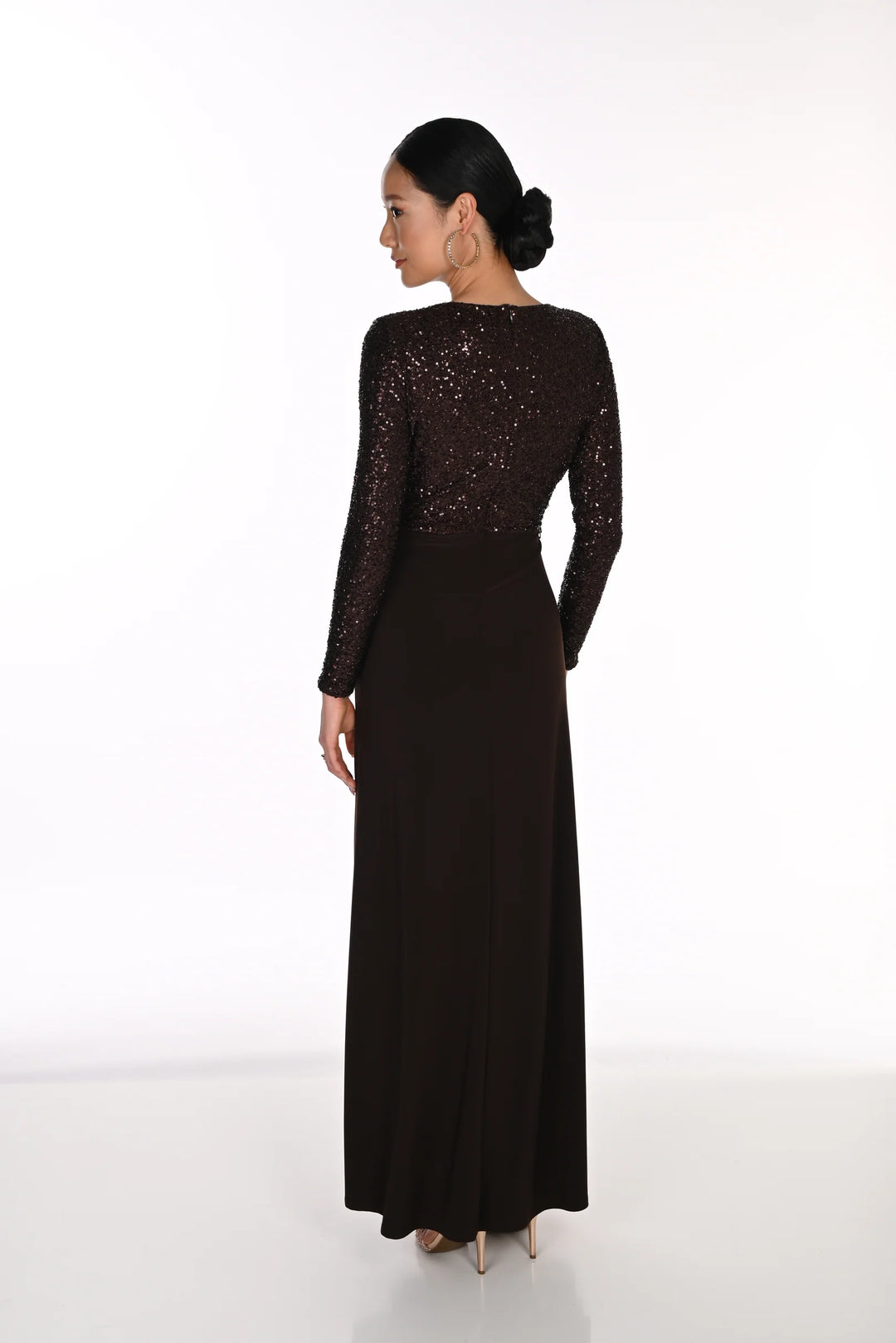 Sequin Drape Gown