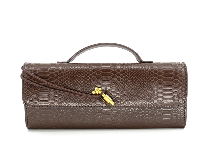 Alexa Snakeskin Clutch