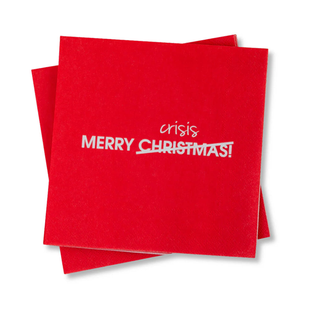 Merry Crisis Cocktail Napkin