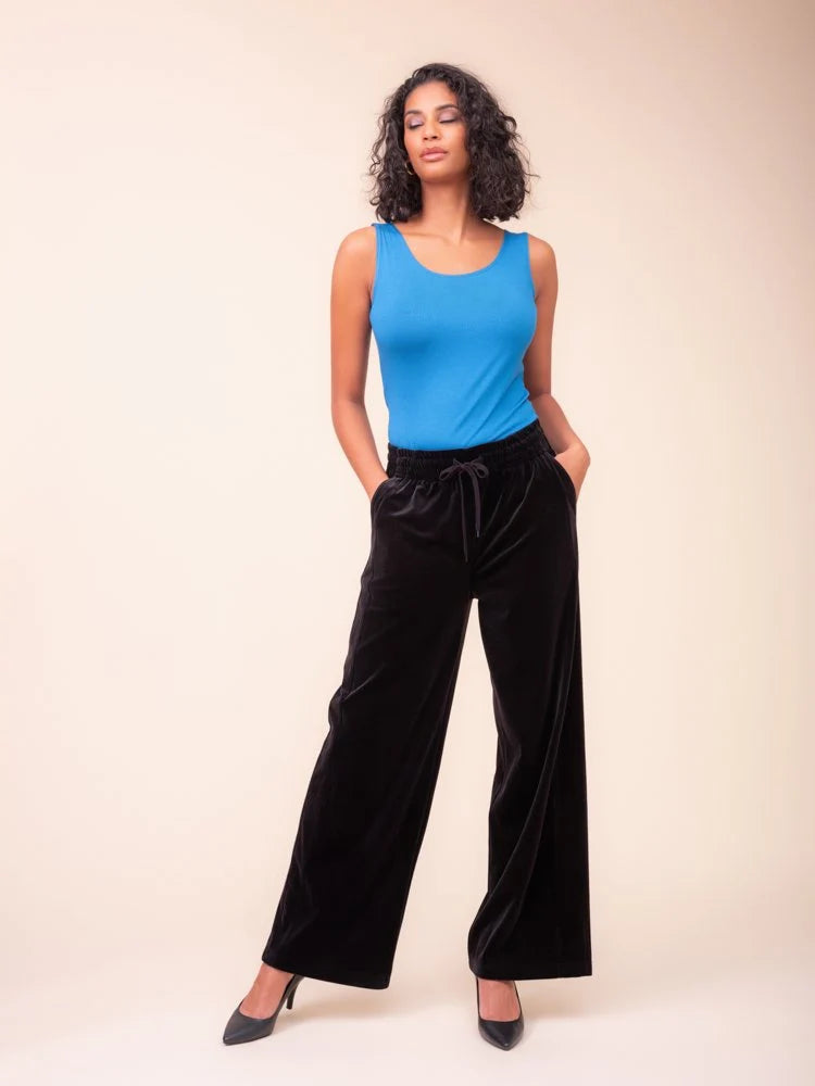 Midnight Velvet Wide-Leg Pant in black by Alison Sheri, alternate view