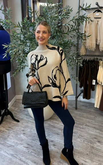 Floral Motif Sweater