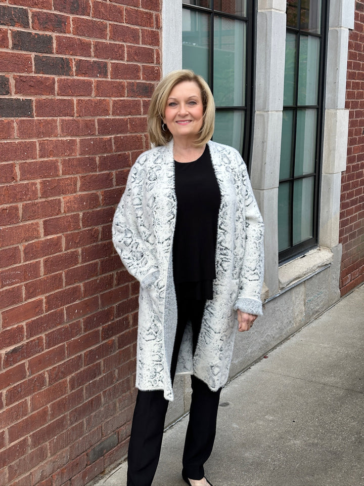 Snowy Snakeskin Print Cardi