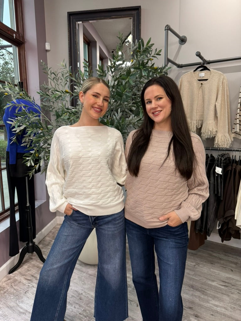 Cable Knit Dolman Sweater