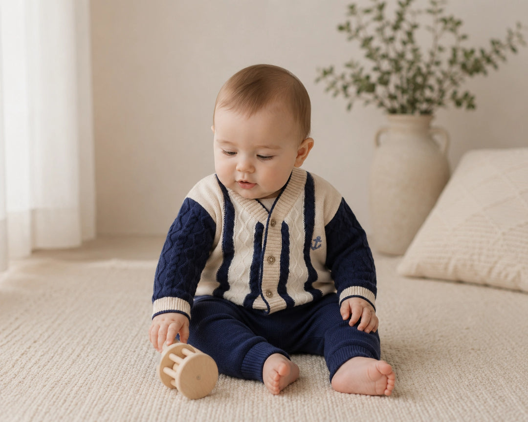 Anchor Stripe Baby Cardigan