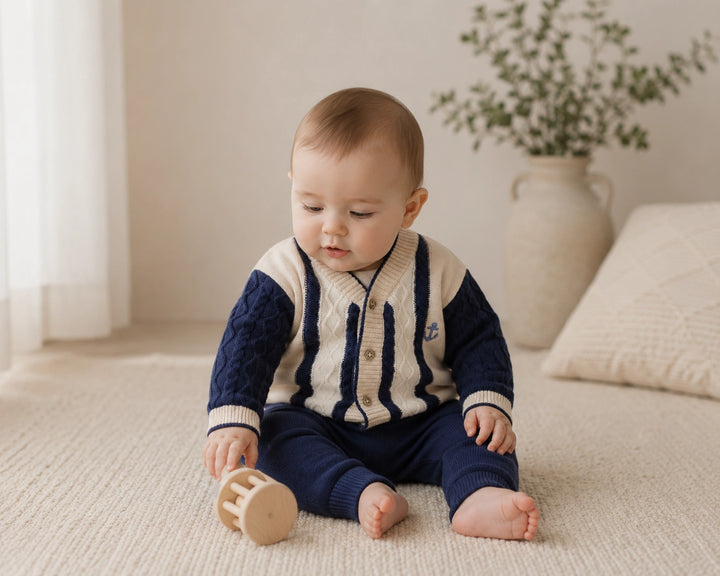 Anchor Stripe Baby Cardigan