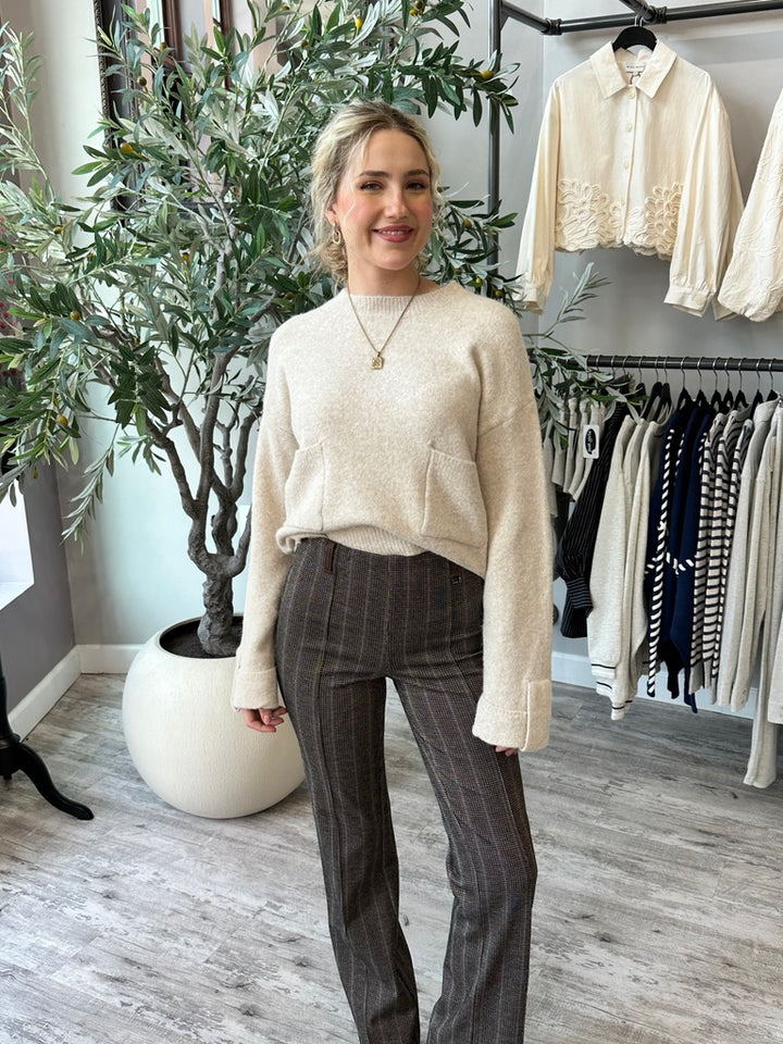 Herringbone Baby Bootcut Pants