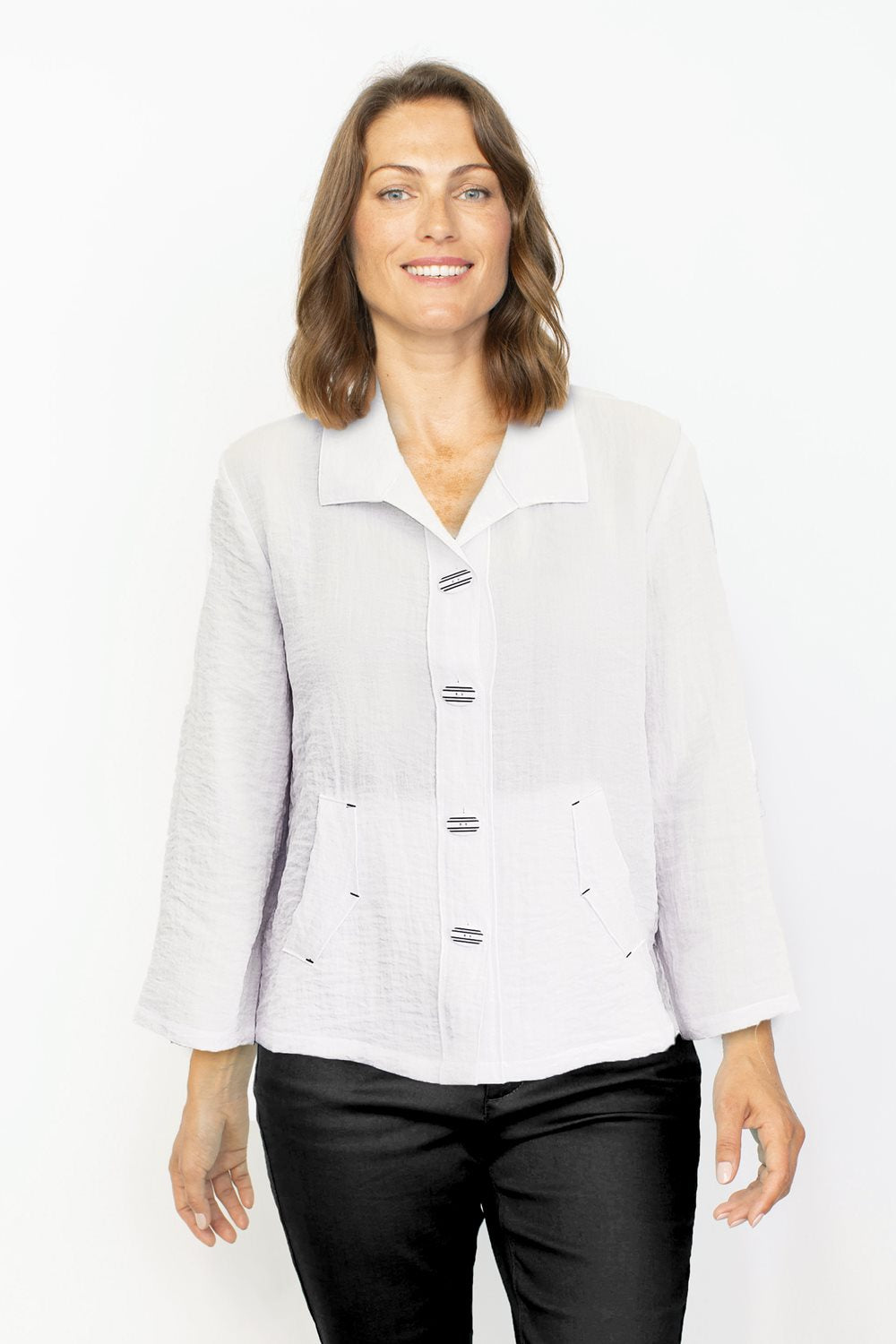 Pizzazz Pleated Jacket, White
