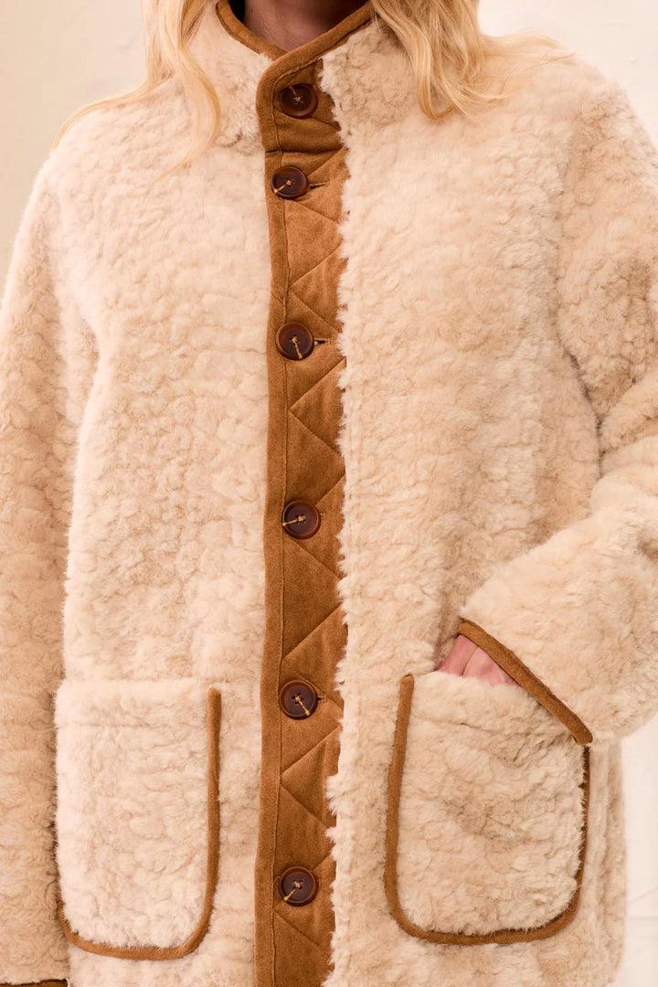 Walnut Reversible Suede Coat in Walnut, view 4