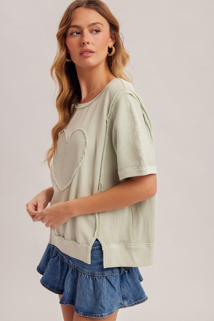 Heartfelt Waffle Knit Tee