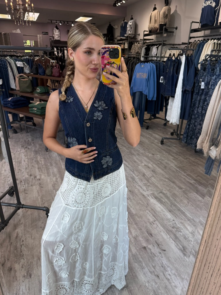 Indigo Garden Denim Vest