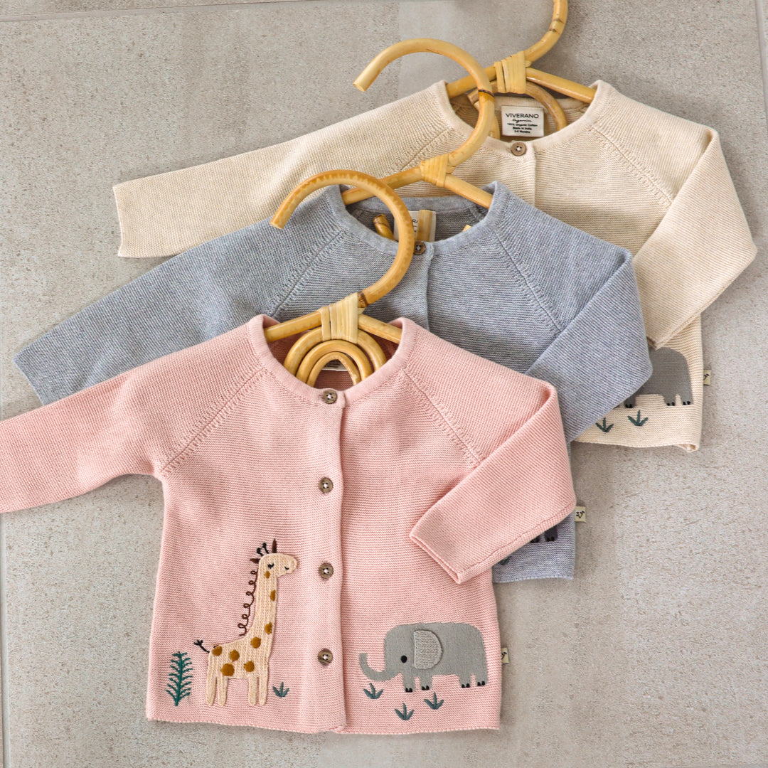 Animal Safari Heavy Knit Baby Cardigan