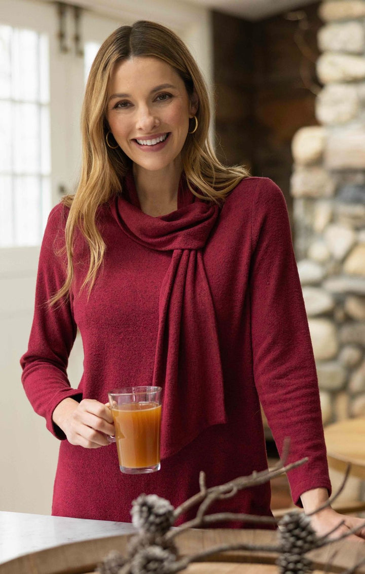 Cheerful Tie Neck Sweater SALE