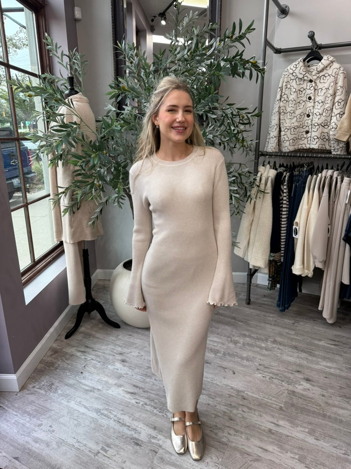 Sylvie Lettuce Trim Sweater Dress