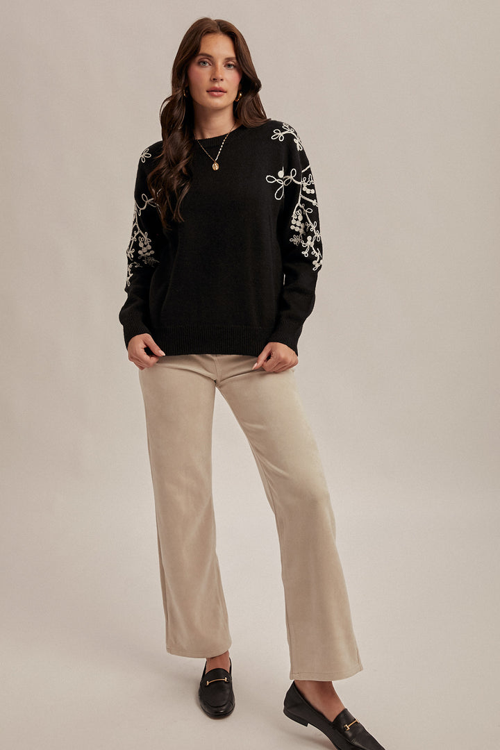 Vine & Leaf Knit Sweater, Final Sale