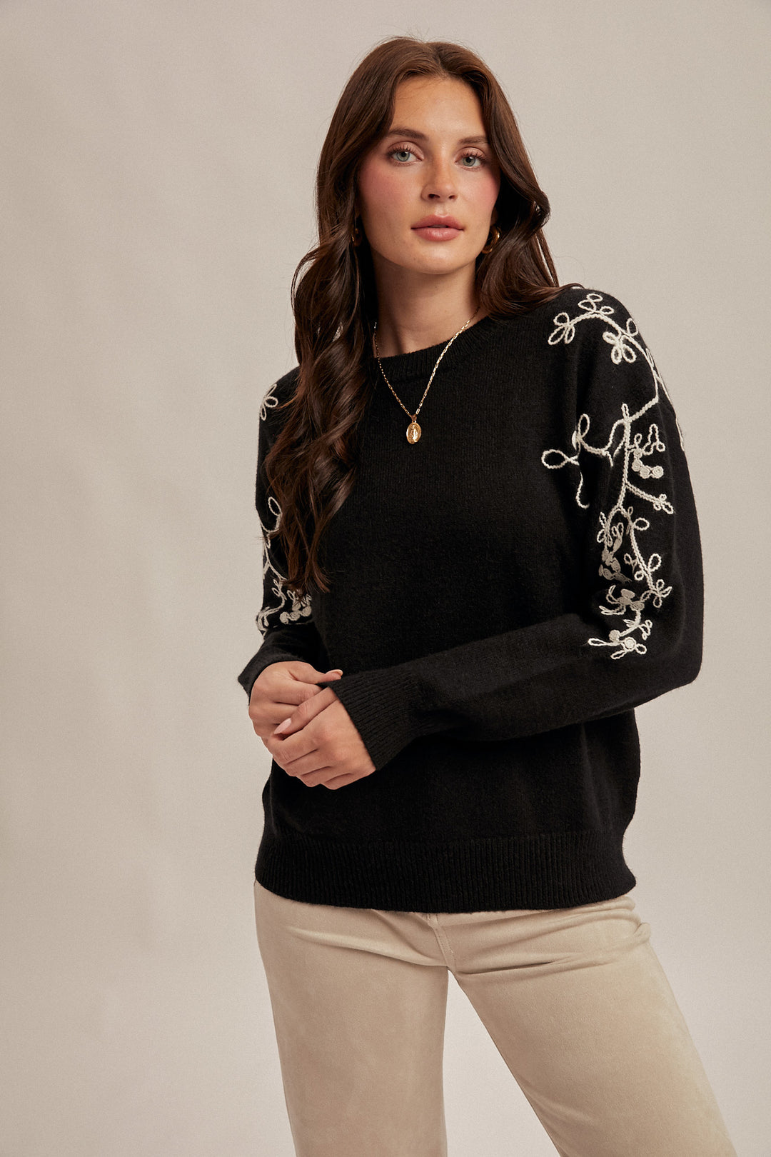 Vine & Leaf Knit Sweater, Final Sale