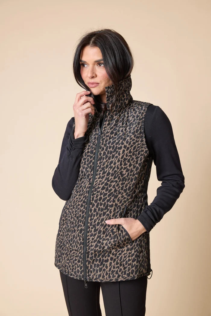 Wildside Reversible Quilt Vest in Black - full styled view