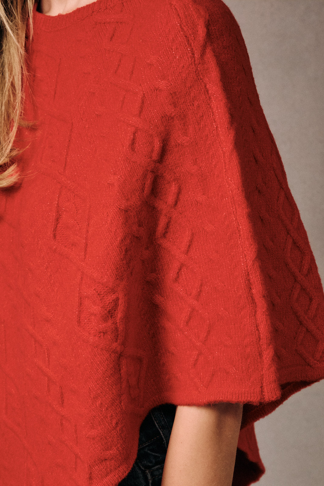 Heritage Cable Knit Poncho