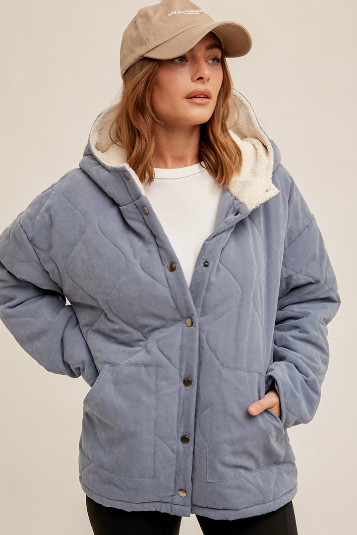 Out & About Quilted Jacket, Dusty Blue