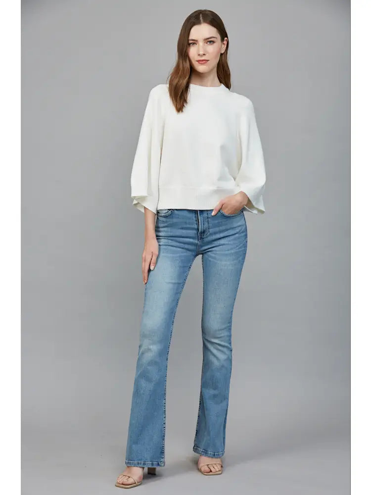 Carey Cream Wide Sleeve Sweater