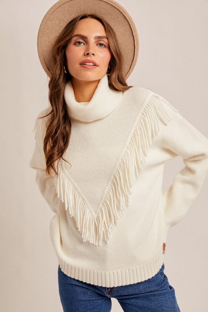 Fallon Fringe Sweater, Final Sale
