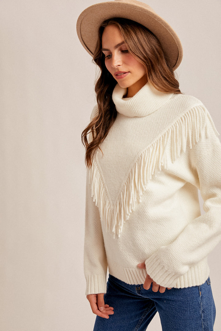 Fallon Fringe Sweater, Final Sale